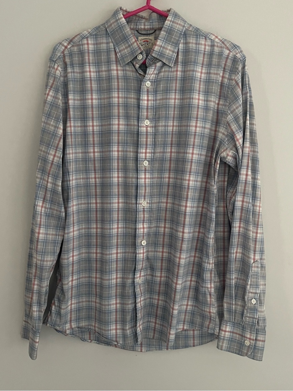 Faherty Men's Blue Plaid Button-Down Shirt